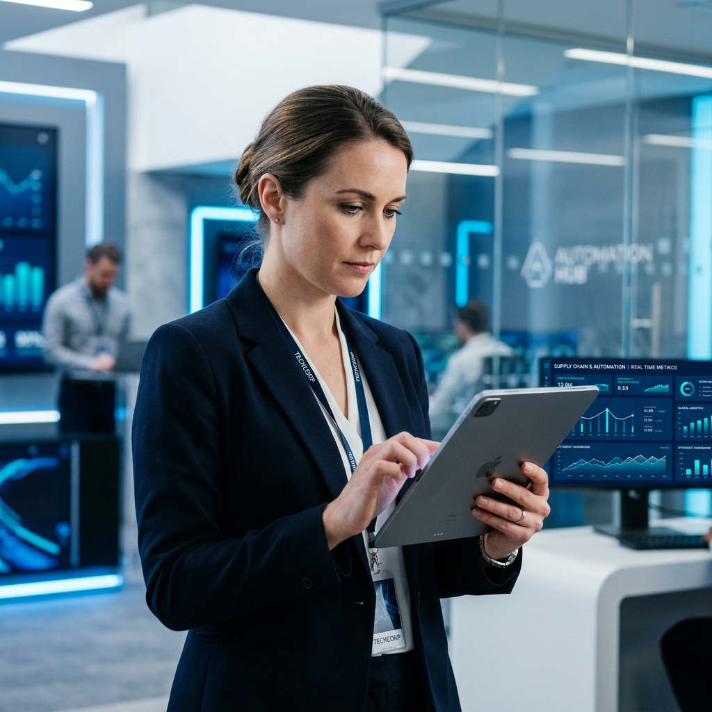 Pessoa com tablet focada em tecnologia